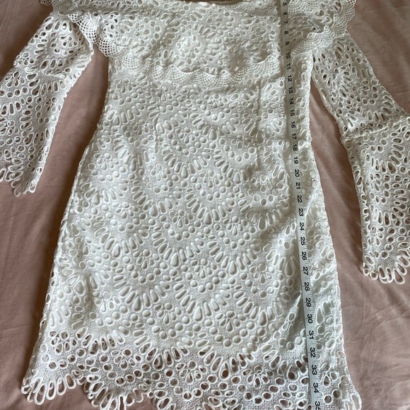 Boston Proper off the shoulder white eyelet mini dress by INA lined size… - Picture 11 of 14